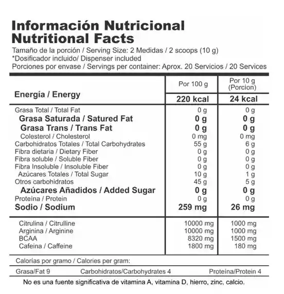 Pre Entreno Nitrox Smart Nutrition Aminoacidos Gym 200g