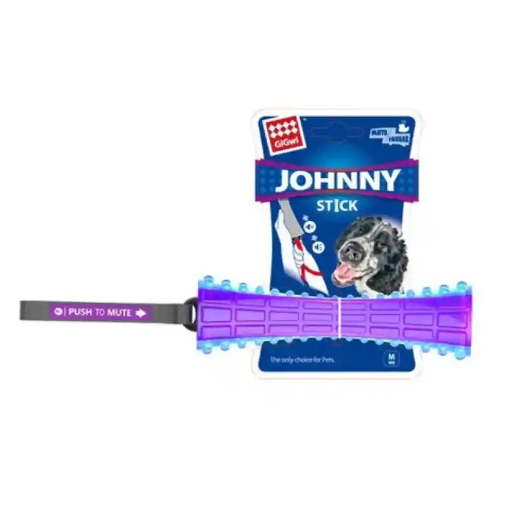 Juguete Perro Jhonny Stick Push To Mute Purpura Azul