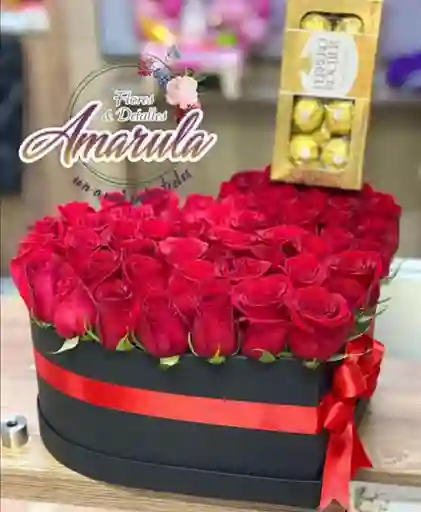 Corazon Rosas Con Ferrero