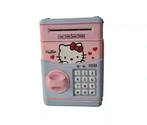 Alcancía Electrónica Hello Kitty Tipo Caja Fuerte Con Clave Billetes