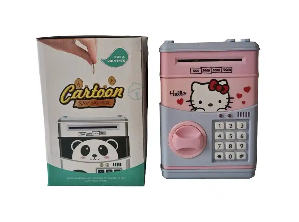 Alcancía Electrónica Hello Kitty Tipo Caja Fuerte Con Clave Billetes