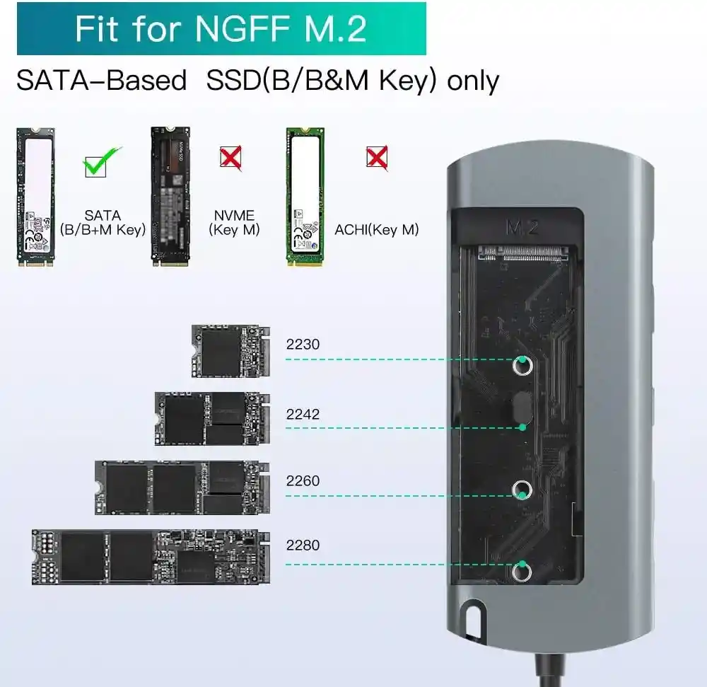 Caja Para Disco Solido M2 Tipo C Usb/hdmi/rj45 | Todo En Uno