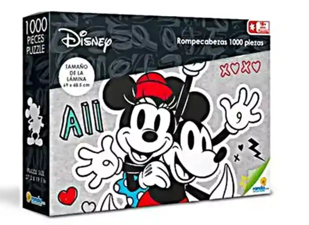 Rompecabezas 1000 Piezas Mickey Minnie Disney 69cm Ronda