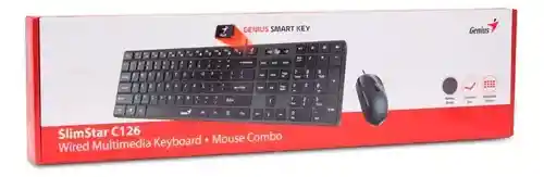 Combo Teclado Y Mouse Genius Slimstar C126 Usb Español Negro