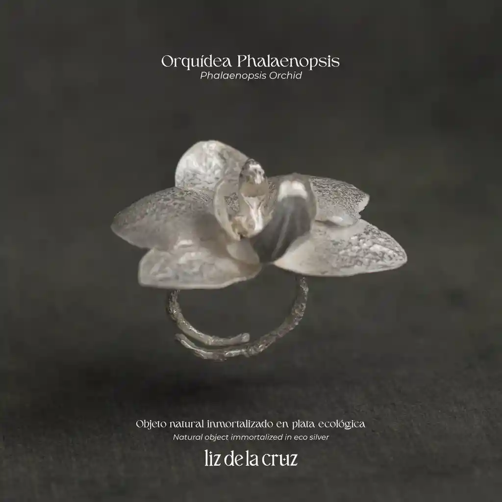 Anillo Orquidea Phalaenopsis Plata Ecológica