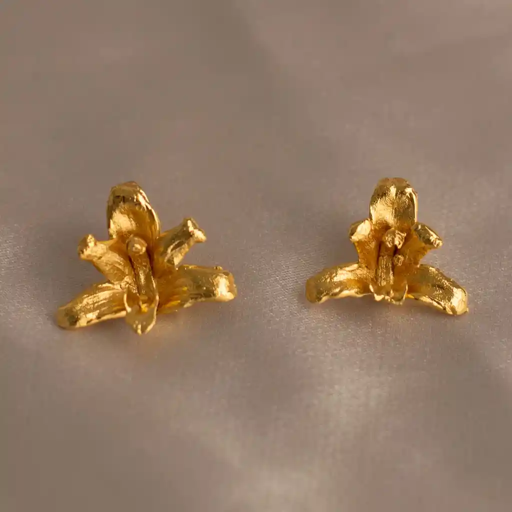 Aretes Topo Orquidea Maxilaria