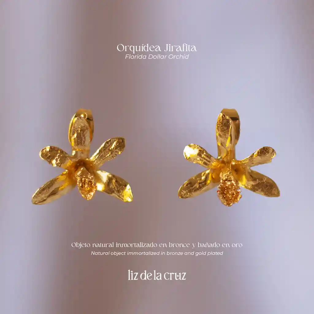 Aretes Topo Orquidea Jirafita