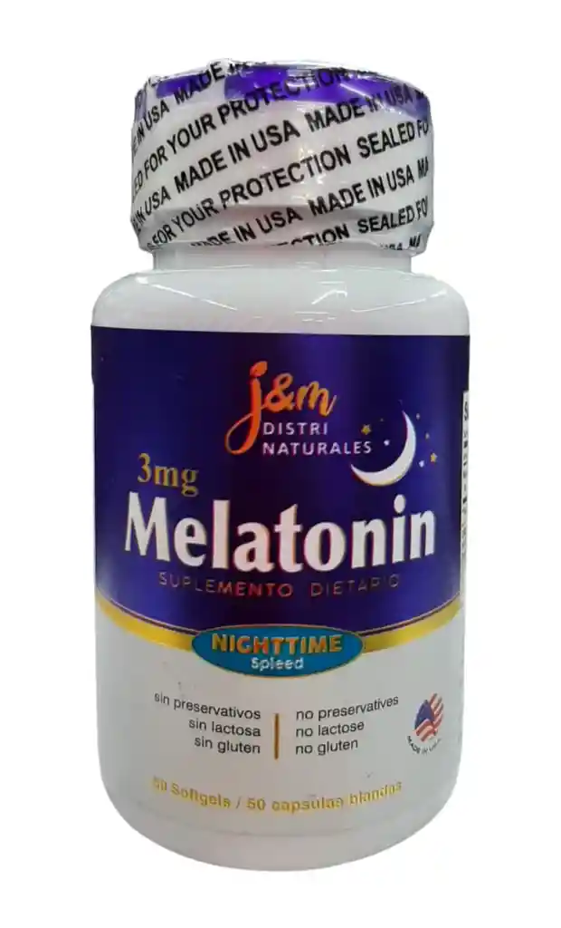 Melatonin 3mg Distri Naturales 50 Soflgels