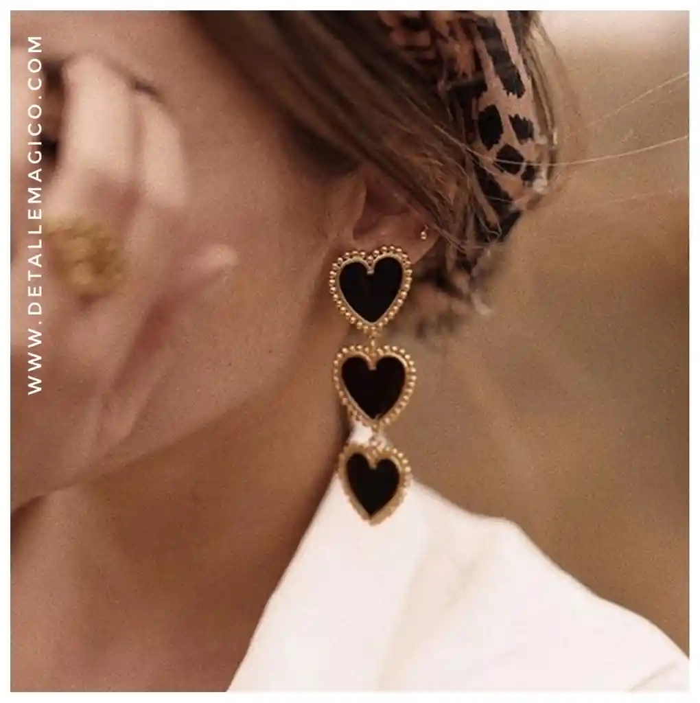 Aretes | Cascada De Corazones Bohemios