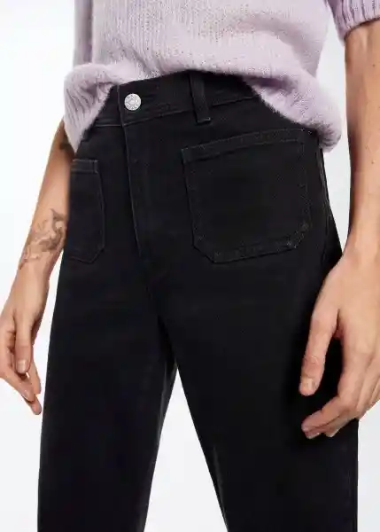 Jeans Valen Tejano Negro Talla 40 Mujer Mango