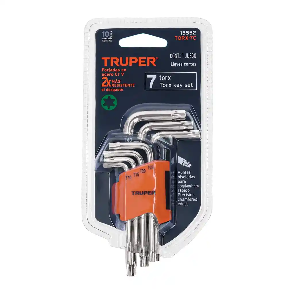 Juego De 7 Llaves Torx Con Organizador, Truper