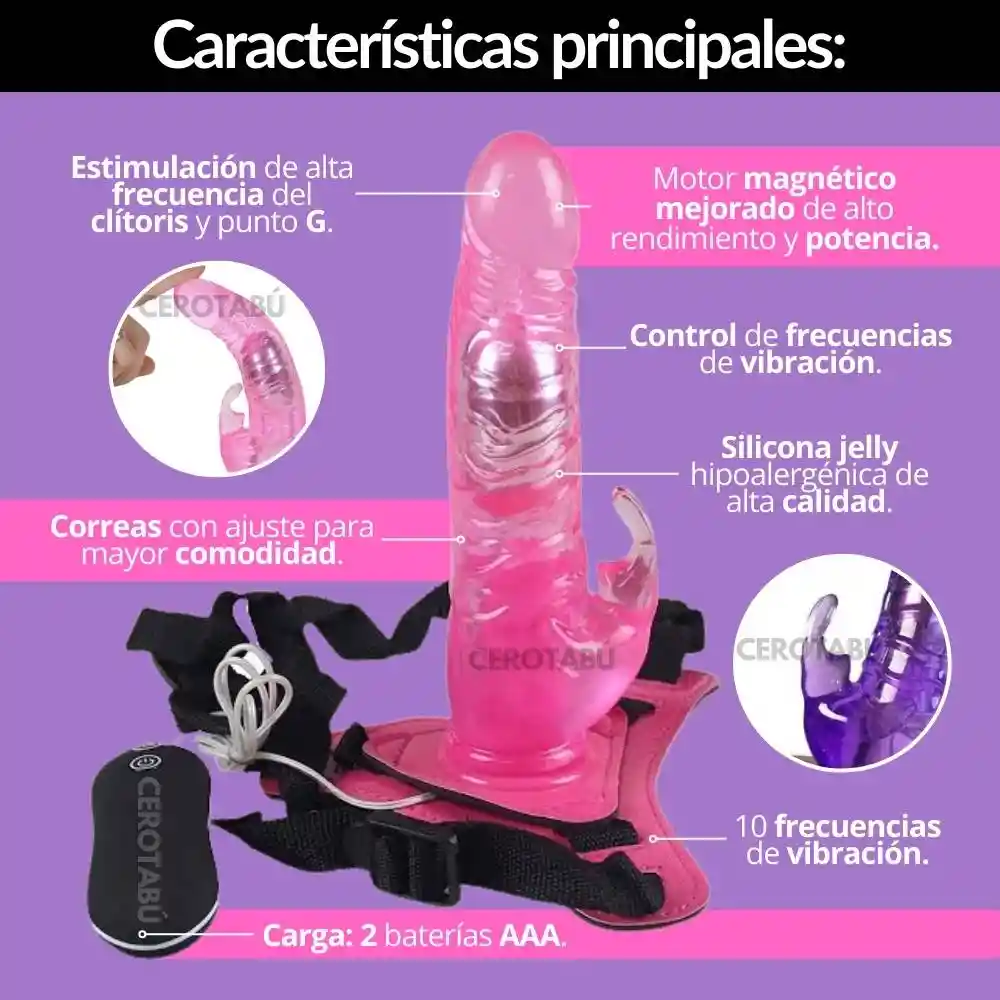 Arnes Sexual Con Vibración Harness Dildo Consolador Clítoris