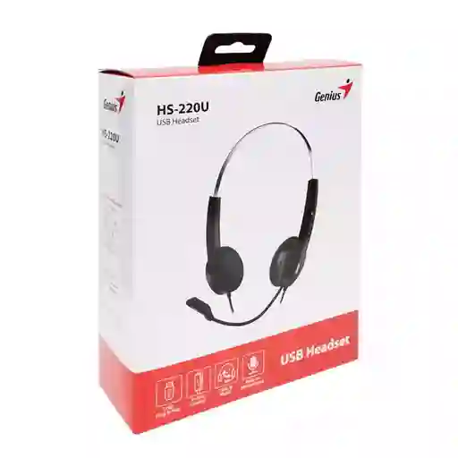 Diadema Genius Hs-220u Usb Negro Con Micrófono