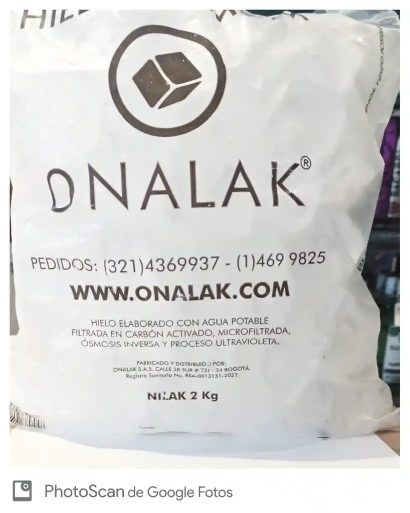 Bolsa De Hielo Onalak 2 Kg