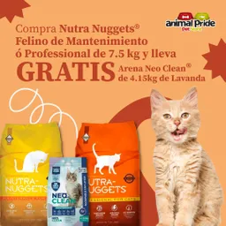 Nutra Nuggets® Felino Professional 7.5 Kg Gratis Arena Neo Clean® 4.15 Kg Aroma A Lavanda