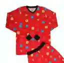 Pijama Glow Caritas Rojo Adulto M/l Talla M