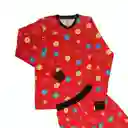 Pijama Glow Caritas Rojo Adulto M/l Talla M