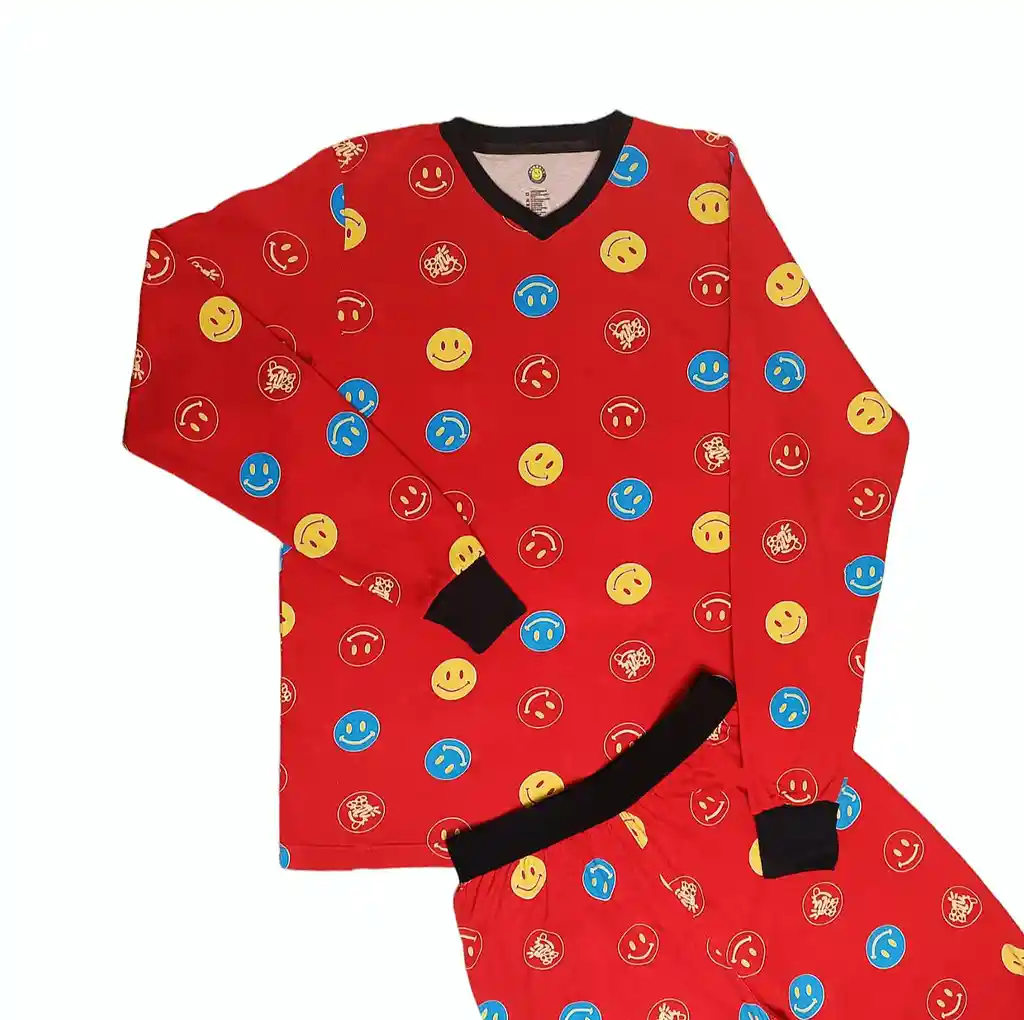 Pijama Glow Caritas Rojo Adulto M/l Talla M