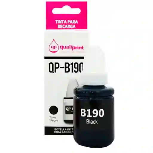 Botella De Tinta Canon 190 Negra 140ml Genérica