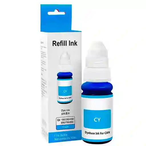 Botella De Tinta Canon 190 Cyan 70ml Generica