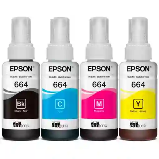 Botellas De Tinta Epson 664 X4 Colores Cmyk 70ml Originales
