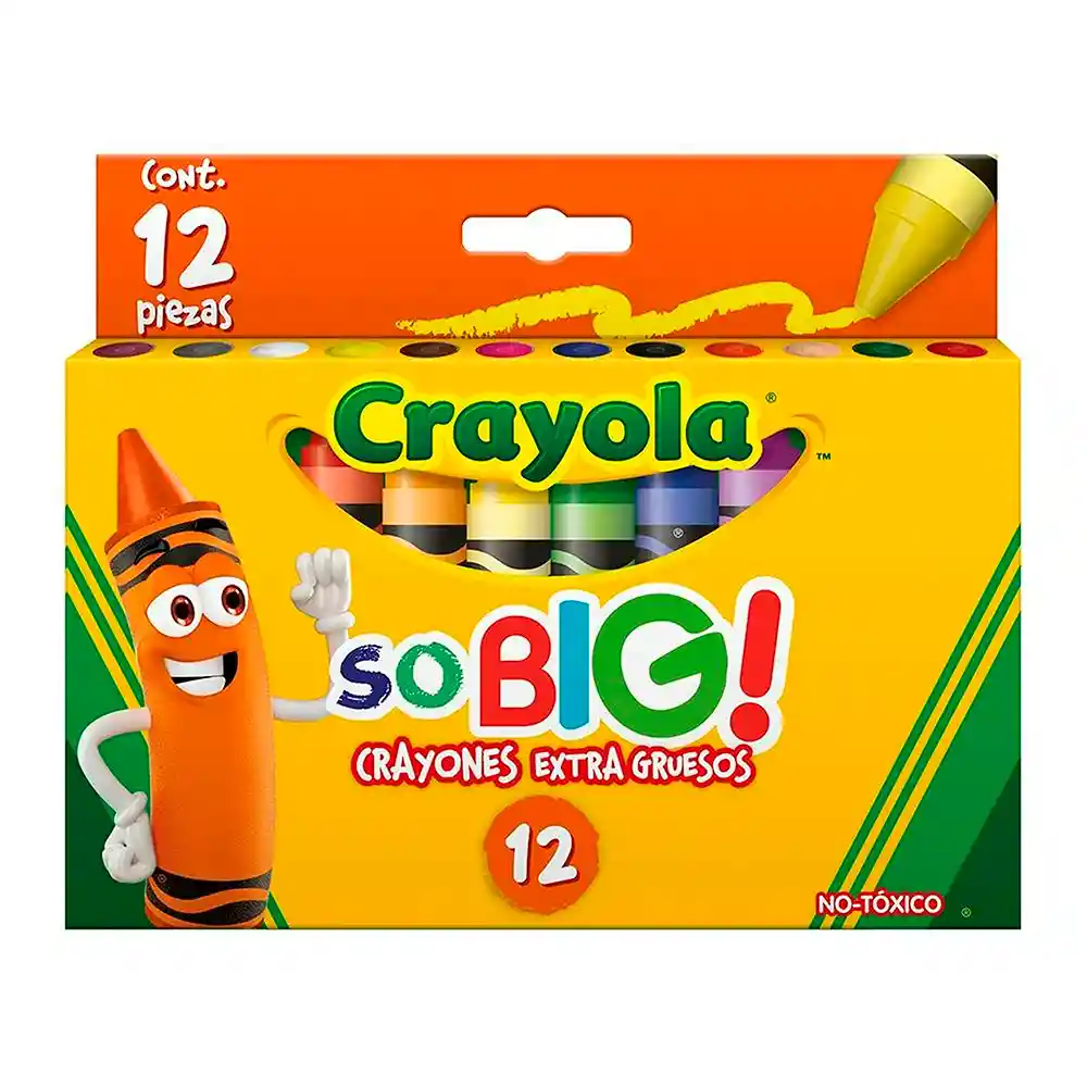 Crayones Crayola Extra Jumbo So Big, 12 Piezas.