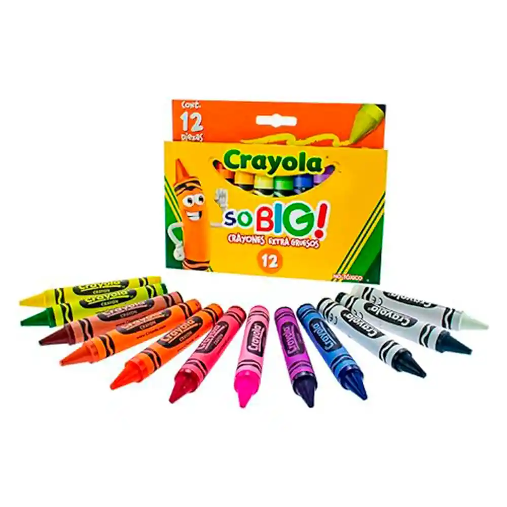 Crayones Crayola Extra Jumbo So Big, 12 Piezas.