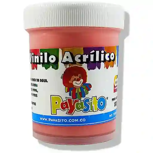 Pintura Payasito Vinilo Acrilico Rosado 80g Pintura Escolar Tempera