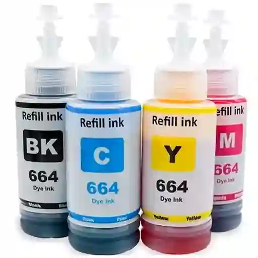 Botellas De Tinta Epson 664 X4 Colores 70ml Genericas