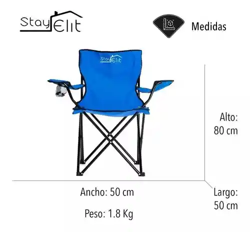 Silla Plegable Con Soporte Para Brazo Camping Exterior Playa Colores Surtidos