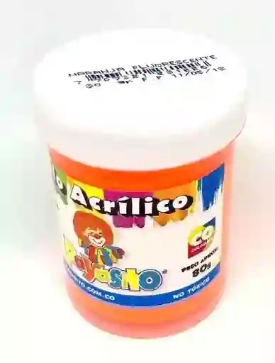 Payasito Vinilo Acrilico Anaranjado 80g Pintura Escolar