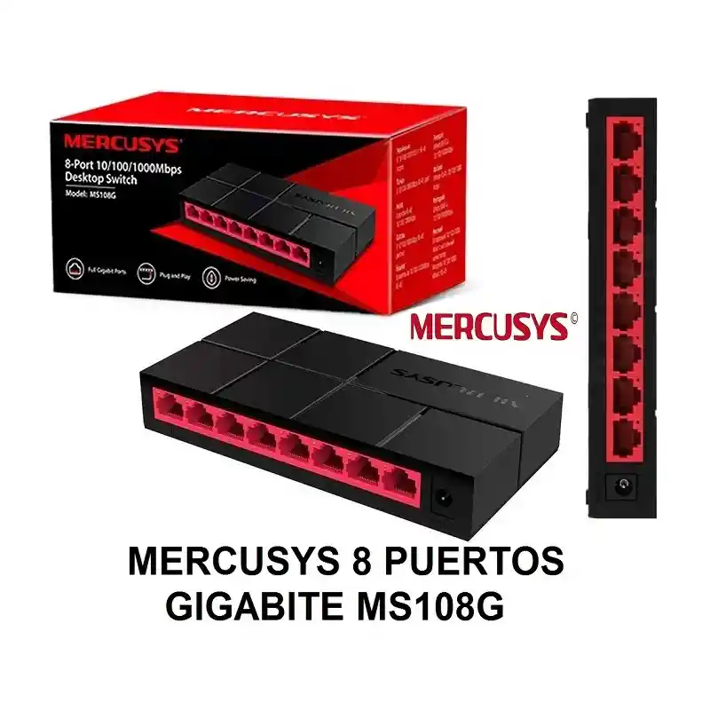 Switch De Escritorio 8 Puertos 10/100/1000 Mbps Ms108g Mercusys