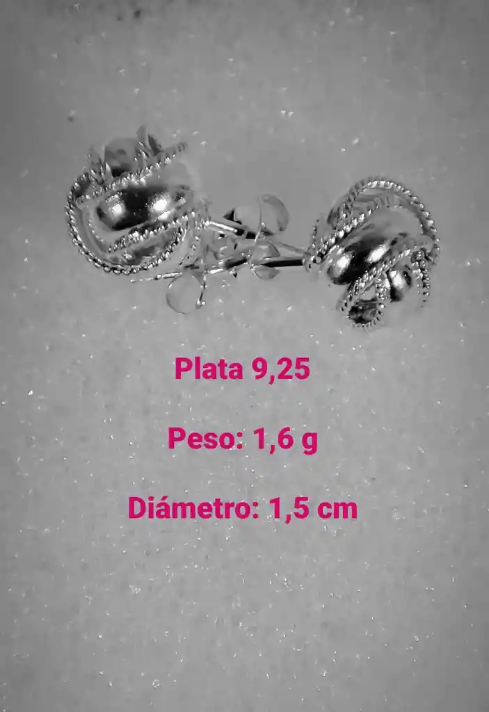 Aretes En Plata 9,25 Pequeño (a1-23)