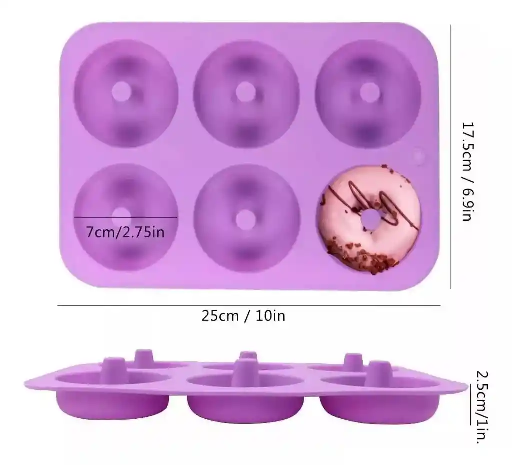 Molde Silicona Para Donut Donas Antiadherente Horno X 6