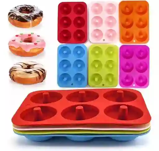 Molde Silicona Para Donut Donas Antiadherente Horno X 6