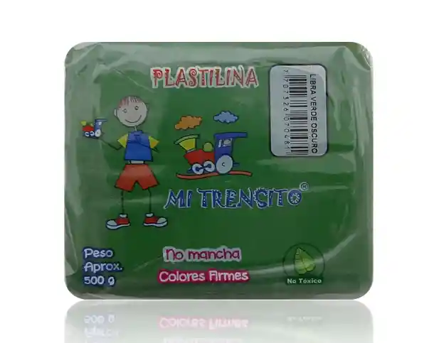 Plastilina En Barra Color Verde Oscuro 500 Gr Mi Trencito