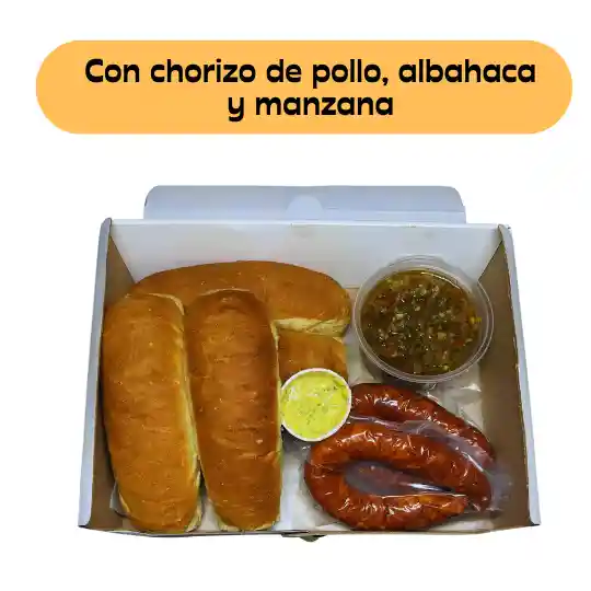 Choripan Con Chorizo De Pollo, Albahaca Y Manzana