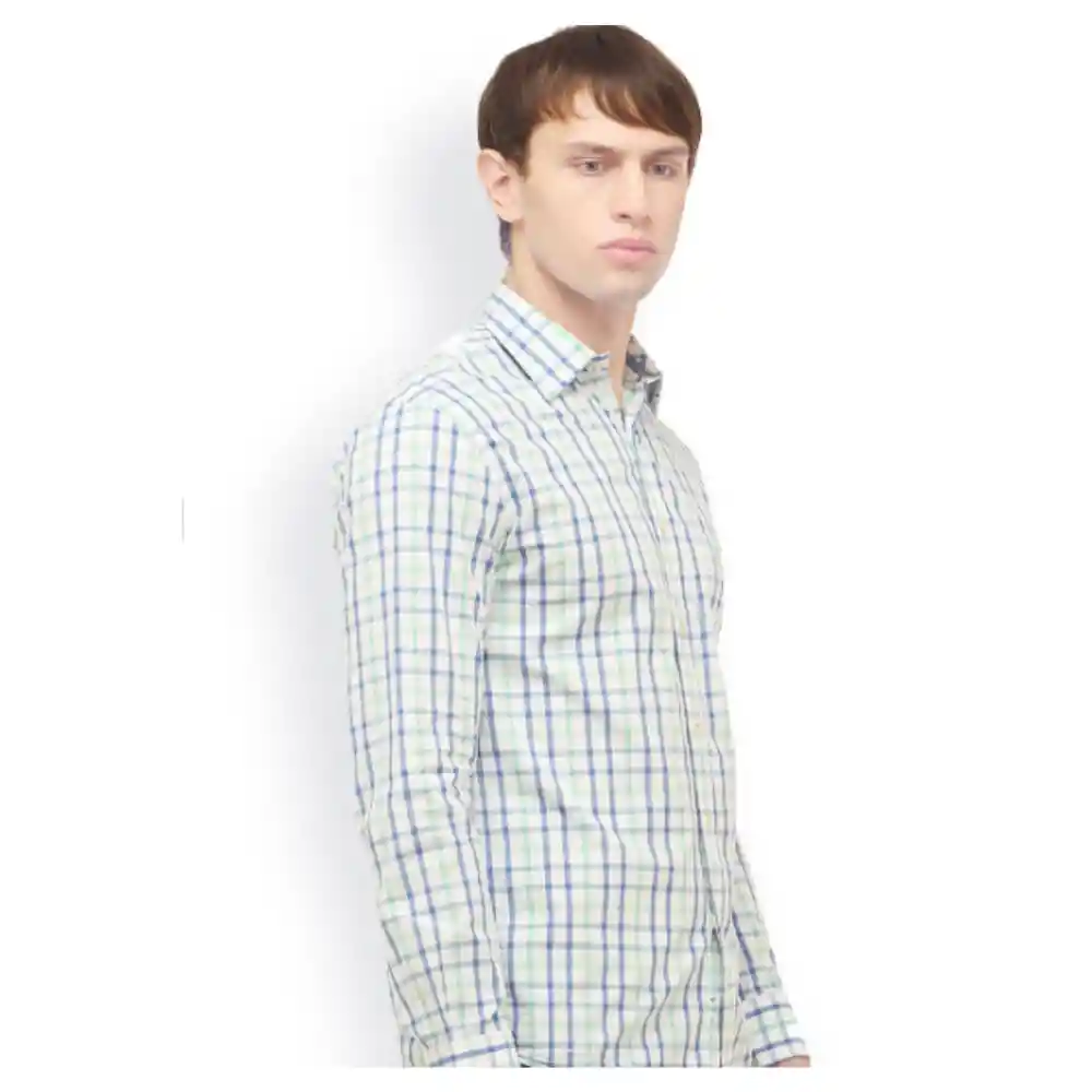 Camisa De Cuadros Tommy Cuello Italiano Informal Talla M