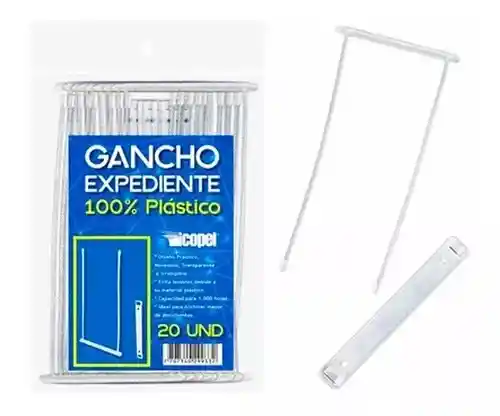 Gancho Legajador Expediente Plastico X 20 Capacidad Hasta 1.000 Hojas