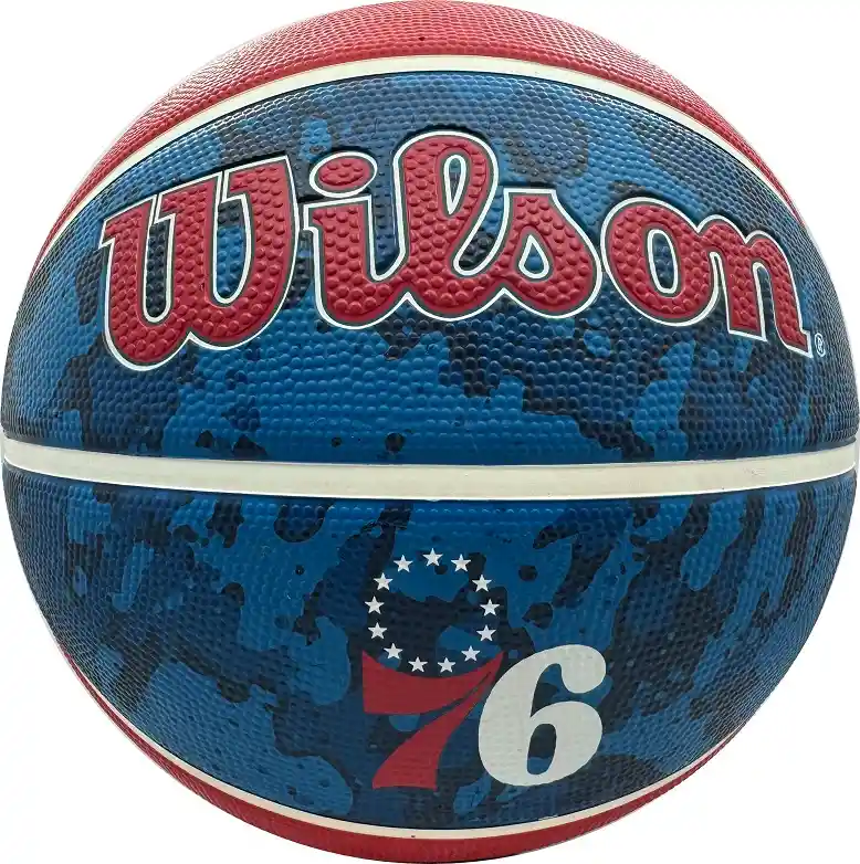 Balón De Baloncesto #7 Wilson Nba Philadelphia Competicion/azul-rojo