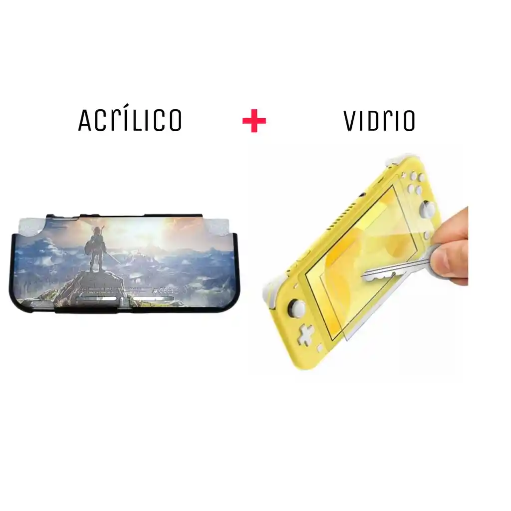 Protector Rígido De Zelda + Vidrio Templado Compatible Con Switch Lite