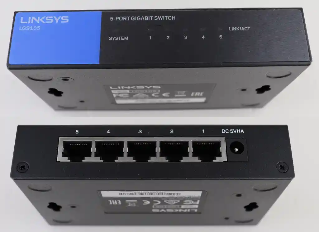 Switch De Escritorio Gigabit 5 Puertos Lgs105 Linksys Metalico