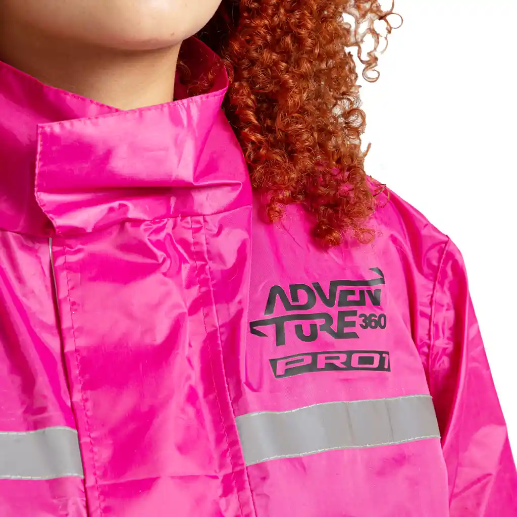 Impermeable Para Moto Textil - Adventure Pro 1 - Rosa - Mujer