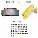 Protector Rigido De Spiderman + Vidrio Protector + 2 Grips Compatible Con Switch Lite