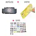 Protector Rigido De Capitan America + Vidrio Protector + 2 Grips Nintendo Switch Lite