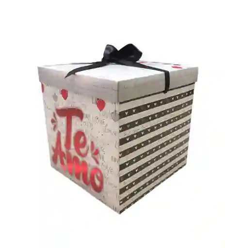 Caja De Regalo Grande Con Cinta Para Cerrarla De Te Amo Unisex Ancho 22cm X Largo 22cm Feliz Cumpleaños, Con Cariño, Feliz Dia, Decoracion, Amistad, Caja, Cumpleaños, Amor, Amigos, Dia, Love, Regalo