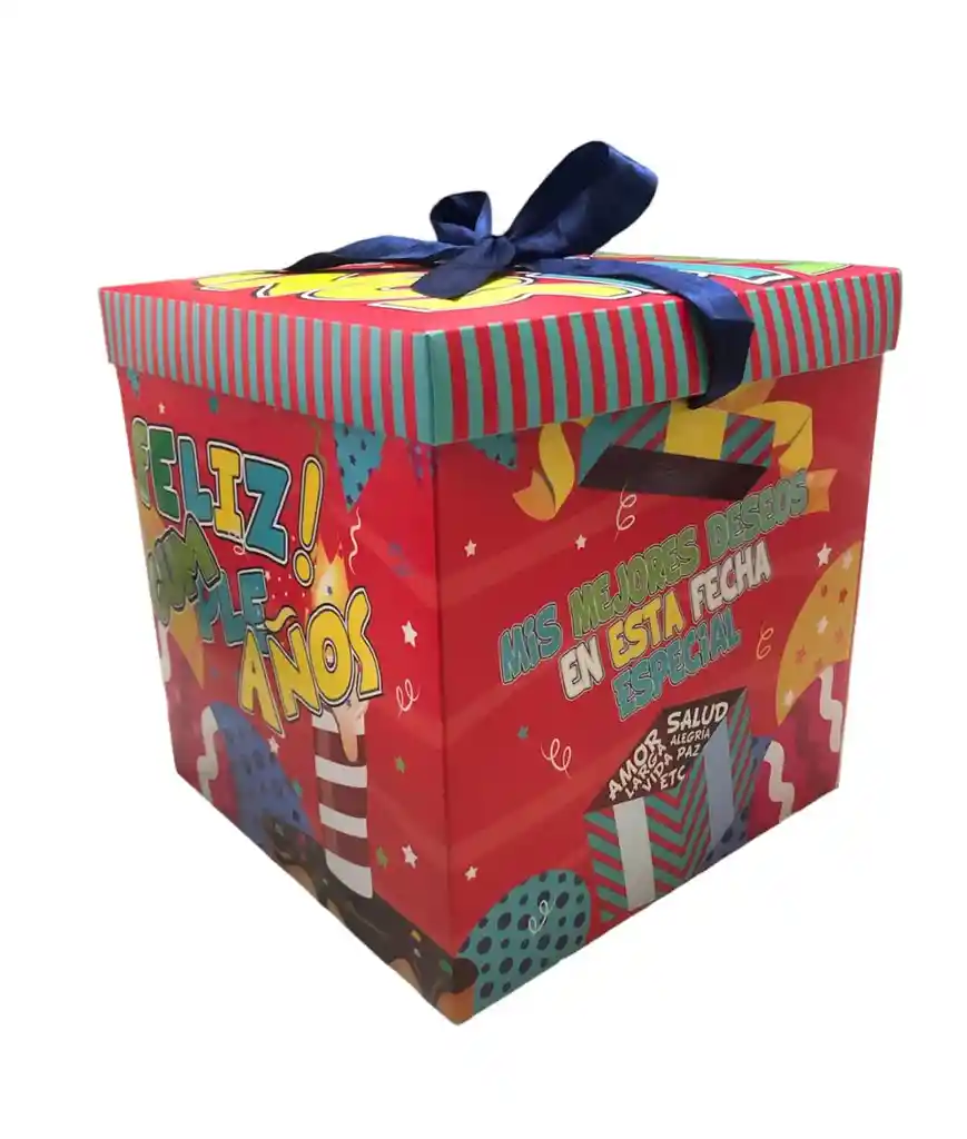 Caja De Regalo Grande Con Cinta Para Cerrarla De Feliz Cumpleaños Unisex Ancho 22cm X Largo 22cm Feliz Cumpleaños, Con Cariño, Feliz Dia, Decoracion, Amistad, Caja, Cumpleaños, Amor, Amigos, Dia, Love, Regalo