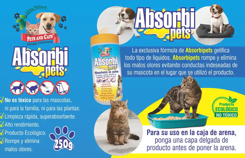 Absorbente De Orina Diarrea Vomito Elimina Y Rompe Malos Olores Para Mascotas Control De Orina Vomitos De Gatos Y Perros 250g Eliminador De Orina