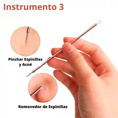 Kit X4 Extractor Espinillas, Puntos Negros Acné