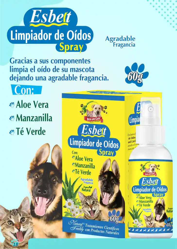 Limpiador De Oidos Para Perros Y Gatos Limpiador De Oidos Para Mascotas 60g